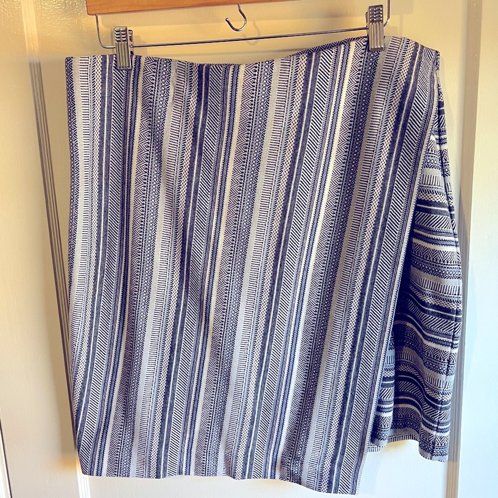 J. Jill Faux Wrap Style Knit Skirt with Asymmetrical Hem, Size L